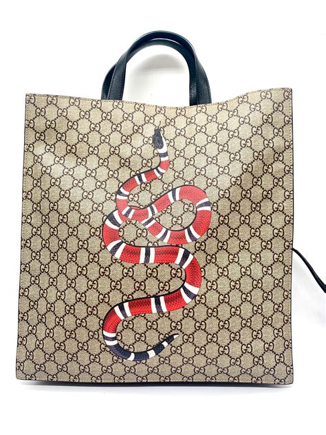 gucci kingsnake tote bag|gucci snakeskin handbag.